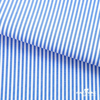 Ткань сорочечная Полоска Кенди, 115 г/м2, 58% пэ,42% хл, шир.150 см, цв.3-синий, (арт.110) - купить в Железногорске. Цена 306.69 руб.