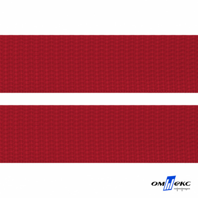 Красный- цв.171-Текстильная лента-стропа 550 гр/м2 ,100% пэ шир.30 мм (боб.50+/-1 м) - купить в Железногорске. Цена: 475.36 руб.