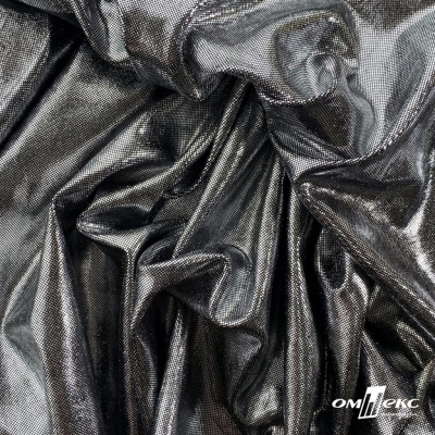 Трикотажное полотно голограмма, шир.140 см, #602 -чёрный/серебро - купить в Железногорске. Цена 385.88 руб.