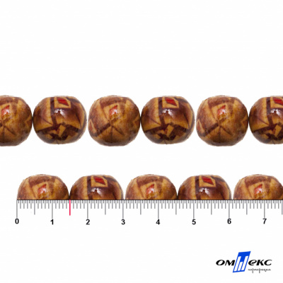 0133-Бусины деревянные "ОмТекс", 15 мм, упак.50+/-3шт - купить в Железногорске. Цена: 77 руб.