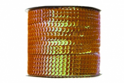 Пайетки "ОмТекс" на нитях, CREAM, 6 мм С / упак.73+/-1м, цв. 88 - оранжевый - купить в Железногорске. Цена: 300.55 руб.