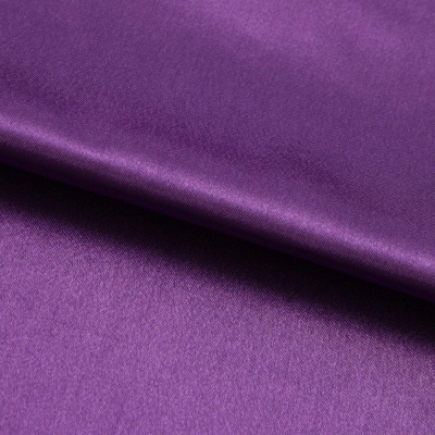 Поли креп-сатин 19-3536, 125 (+/-5) гр/м2, шир.150см, цвет фиолетовый - купить в Железногорске. Цена 155.57 руб.