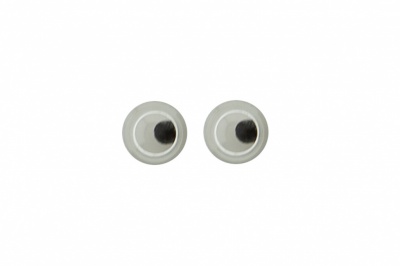 Глазки для игрушек, круглые, с бегающими зрачками, 3 мм/упак.100+/-5 шт, цв. -черно-белые - купить в Железногорске. Цена: 25.40 руб.