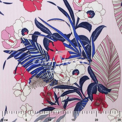 Плательная ткань "Фламенко" 18.1, 80 гр/м2, шир.150 см, принт растительный - купить в Железногорске. Цена 239.03 руб.