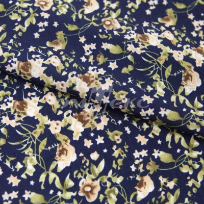 Плательная ткань "Фламенко" 1.1, 80 гр/м2, шир.150 см, принт растительный - купить в Железногорске. Цена 241.49 руб.