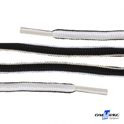 Шнурки #4-27, круглые 130 см, двухцветные (черно/белый) - купить в Железногорске. Цена: 47.04 руб.