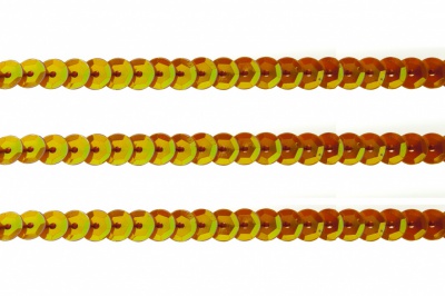 Пайетки "ОмТекс" на нитях, CREAM, 6 мм С / упак.73+/-1м, цв. 88 - оранжевый - купить в Железногорске. Цена: 300.55 руб.