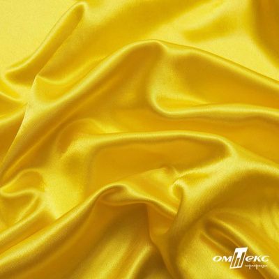 Поли креп-сатин 12-0643, 125 (+/-5) гр/м2, шир.150см, цвет жёлтый - купить в Железногорске. Цена 155.57 руб.