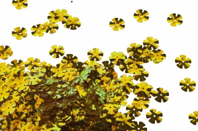 Пайетки "ОмТекс" россыпью,DOUBLE SIDED GOLD,цветок 14 мм/упак.50 гр, цв. 0460-золото - купить в Железногорске. Цена: 80.12 руб.