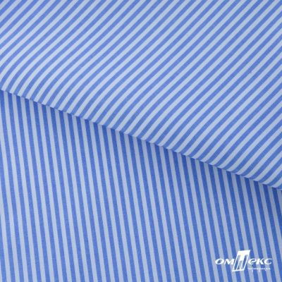 Ткань сорочечная Полоска Кенди, 115 г/м2, 58% пэ,42% хл, шир.150 см, цв.2-голубой, (арт.110) - купить в Железногорске. Цена 306.69 руб.