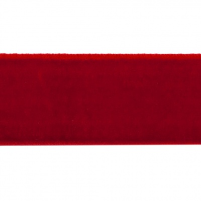 Лента бархатная нейлон, шир.25 мм, (упак. 45,7м), цв.45-красный - купить в Железногорске. Цена: 981.09 руб.