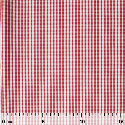 Ткань сорочечная Клетка Виши, 115 г/м2, 58% пэ,42% хл, шир.150 см, цв.5-красный, (арт.111) - купить в Железногорске. Цена 306.69 руб.