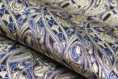 Ткань костюмная жаккард, 135 гр/м2, шир.150см, цвет синий№18 - купить в Железногорске. Цена 441.95 руб.