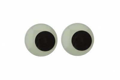 Глазки для игрушек, круглые, с бегающими зрачками, 24 мм/упак.50+/-2 шт, цв. -черно-белые - купить в Железногорске. Цена: 60.32 руб.