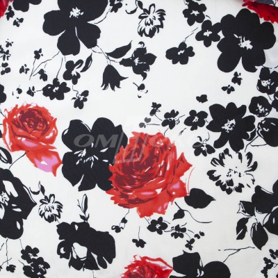 Плательная ткань "Фламенко" 22.1, 80 гр/м2, шир.150 см, принт растительный - купить в Железногорске. Цена 239.03 руб.