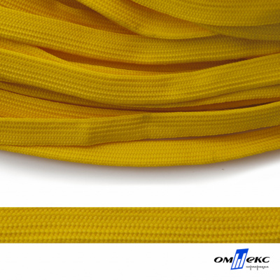 Шнур плетеный (плоский) d-12 мм, (уп.90+/-1м), 100% полиэстер, цв.269 - жёлтый - купить в Железногорске. Цена: 8.62 руб.