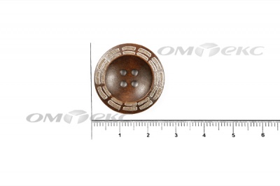 Пуговица деревянная круглая №53 (25мм) - купить в Железногорске. Цена: 3.68 руб.