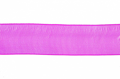 Лента органза 1015, шир. 10 мм/уп. 22,8+/-0,5 м, цвет ярк.розовый - купить в Железногорске. Цена: 38.39 руб.
