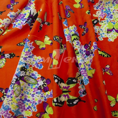 Плательная ткань "Софи" 7.1, 75 гр/м2, шир.150 см, принт бабочки - купить в Железногорске. Цена 241.49 руб.
