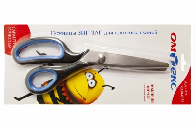 Ножницы арт.0330-6052 "ЗИГ-ЗАГ" 5 мм, для плотных тканей , 9"/ 229 мм - купить в Железногорске. Цена: 733.08 руб.