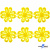 Кружево гипюр "Ромашка" 0575-1169, шир. 25 мм/уп.13,7 м, цвет 8208-жёлтый - купить в Железногорске. Цена: 289.76 руб.