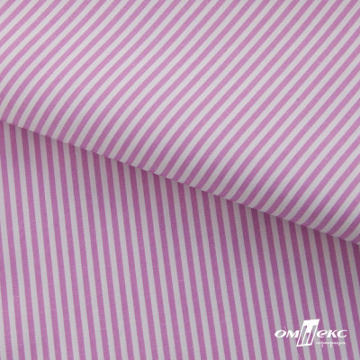 Ткань сорочечная Полоска Кенди, 115 г/м2, 58% пэ,42% хл, шир.150 см, цв.1-розовый, (арт.110) - купить в Железногорске. Цена 306.69 руб.