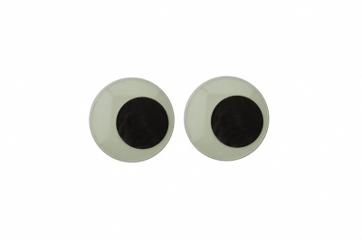 Глазки для игрушек, круглые, с бегающими зрачками, 15 мм/упак.50+/-2 шт, цв. -черно-белые - купить в Железногорске. Цена: 46.92 руб.