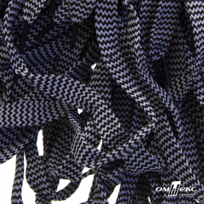 Шнурки #107-07, плоские 130 см, двухцветные цв.серый/чёрный - купить в Железногорске. Цена: 23.03 руб.