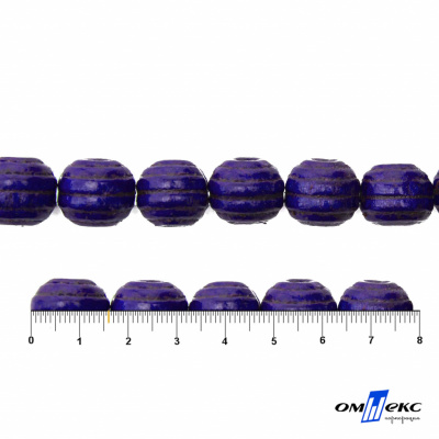 0309-Бусины деревянные "ОмТекс", 16 мм, упак.50+/-3шт, цв.018-фиолет - купить в Железногорске. Цена: 62.22 руб.