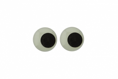 Глазки для игрушек, круглые, с бегающими зрачками, 8 мм/упак.50+/-2 шт, цв. -черно-белые - купить в Железногорске. Цена: 15.88 руб.
