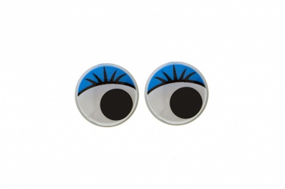 Глазки для игрушек, круглые, с бегающими зрачками, 8 мм/упак.50+/-2 шт, цв. -синий - купить в Железногорске. Цена: 59.05 руб.