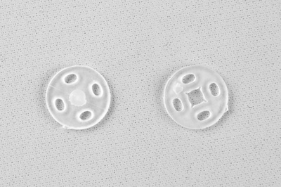 Кнопки пришивные пластиковые 10 мм, блистер 24шт, цв.-прозрачные - купить в Железногорске. Цена: 48.41 руб.