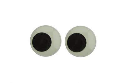 Глазки для игрушек, круглые, с бегающими зрачками, 18 мм/упак.50+/-2 шт, цв. -черно-белые - купить в Железногорске. Цена: 41.81 руб.