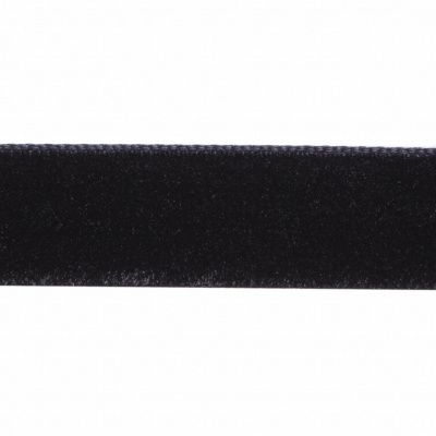 Лента бархатная нейлон, шир.12 мм, (упак. 45,7м), цв.03-черный - купить в Железногорске. Цена: 448.27 руб.