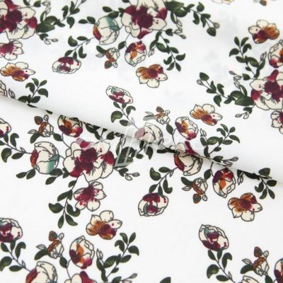 Плательная ткань "Фламенко" 23.1, 80 гр/м2, шир.150 см, принт растительный - купить в Железногорске. Цена 264.56 руб.