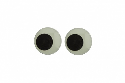 Глазки для игрушек, круглые, с ресничками, 10 мм/упак.50+/-2 шт, цв. -черно-белые - купить в Железногорске. Цена: 21.24 руб.